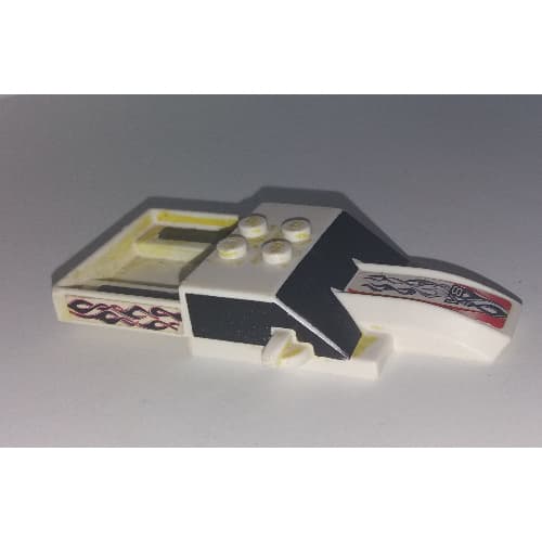 Vehicle Body, Top Fast Food Racer 4 x 10 with Pickup Bed and Black Windshield and Side Windows