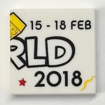 Tile 2 x 2 with '15-18 FEB RLD 2018' Print