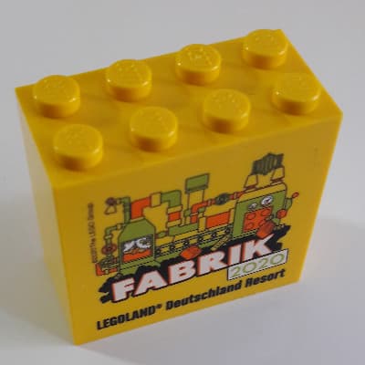 Brick 2 x 4 x 3 with 'LEGOLAND Deutschland Fabrik 2020' Print