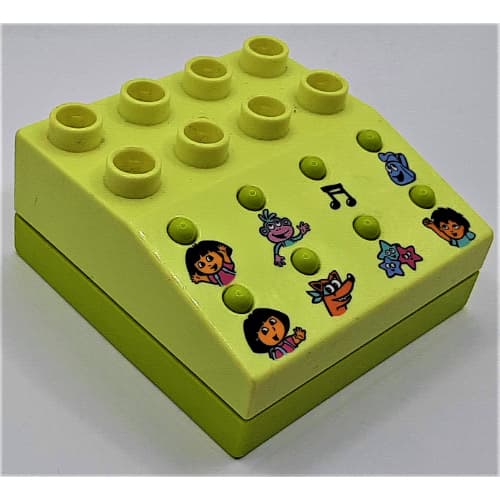 Duplo Sound Effects Brick with Lime Base & Dora The Explorer Sounds