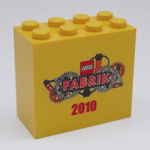 Brick 2 x 4 x 3 with 'LEGO Fabrik 2010' Print