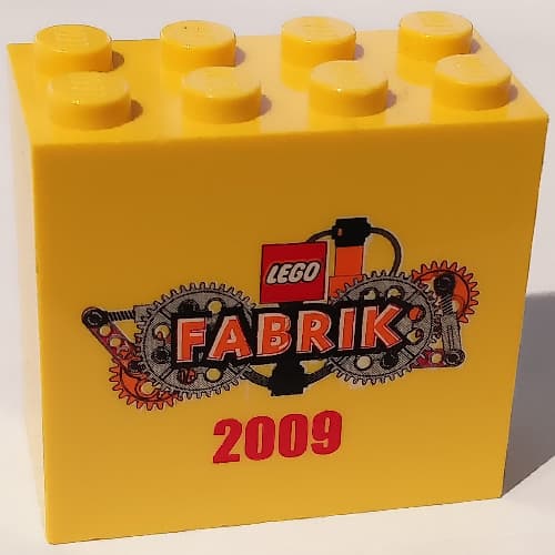 Brick 2 x 4 x 3 with 'LEGO FABRIK 2009' Print