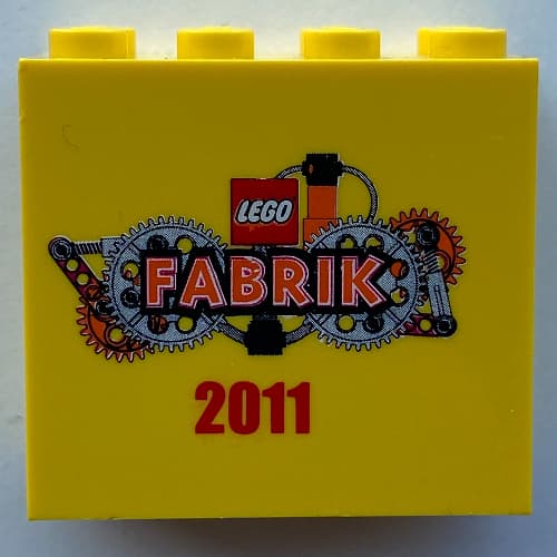 Brick 2 x 4 x 3 with 'LEGO FABRIK 2011' Print