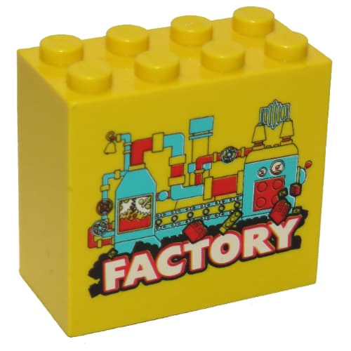 Brick 2 x 4 x 3 with 'Factory' Print