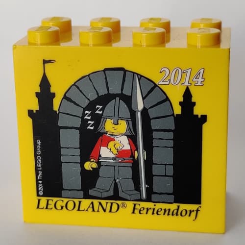 Brick 2 x 4 x 3 with 'LEGOLAND Feriendorf 2014 Castle' Print