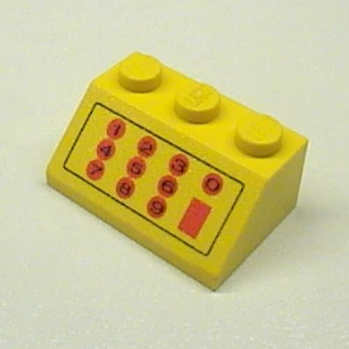 Slope 45° 2 x 3 with Red and Black Cash Register Print