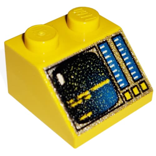 Slope 45° 2 x 2 with Dark Screen and Blue Controls Print (Aquazone Hydronauts)