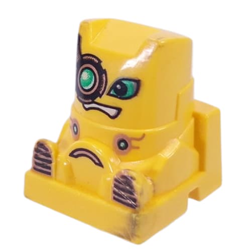 Racer Driver Head, Brick Special 2 x 2 Square, Green Eyes, White Mouth, Monocle (Pulse)