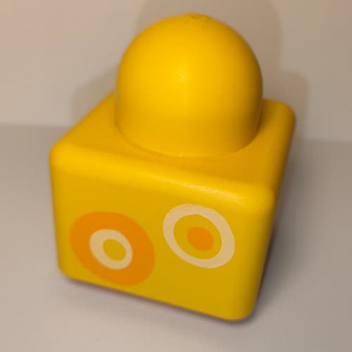 Primo Brick 1 x 1 with Orange and White Rings Print