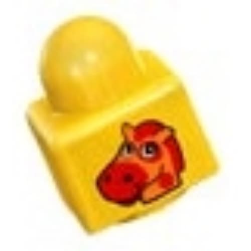 Primo Brick 1 x 1 with Horse / 'A' Print