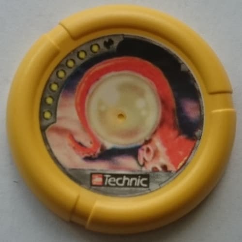 Large Figure Throwing Disk, Scuba / Sub, 7 Pips, Pearl in Tentacle Print