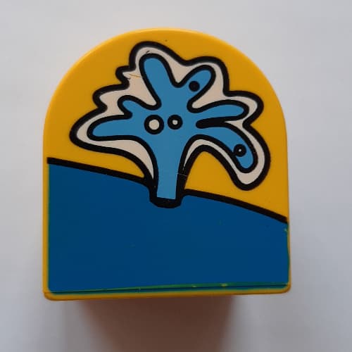 Duplo Brick 2 x 2 x 2 Curved Top with Water Spout Print