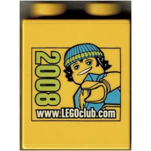 Duplo Brick 1 x 2 x 2 with www.LEGOclub.com 2008 Print