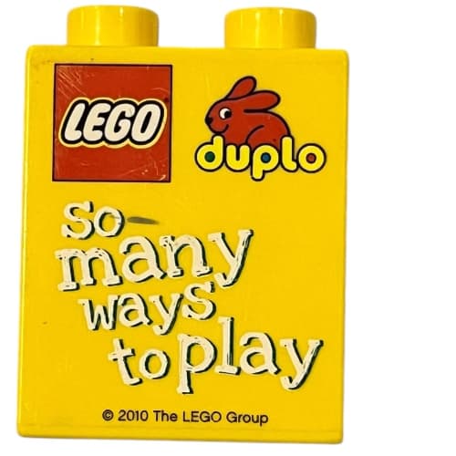 Duplo Brick 1 x 2 x 2 with 'So many ways to play' Print