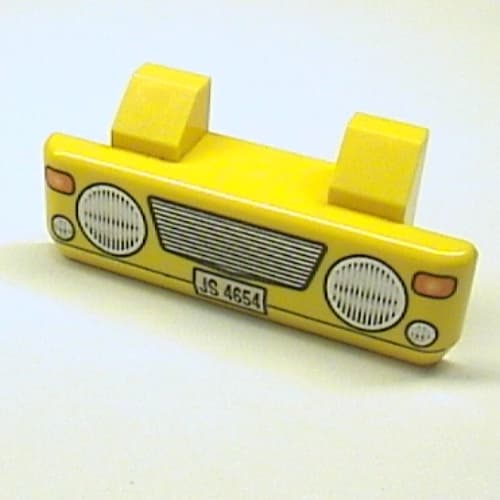 Grille 2 x 6 with 2 Technic Pins, 'JS 4654' and Headlights Print