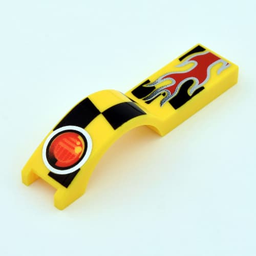 Wheel Arch, Mudguard 1 x 4 1/2 with Flame and Red Taillight Print