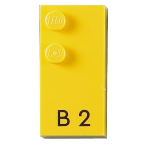 Braille Brick 2 x 4 with 2 Studs ⠃ and 'B 2' Print