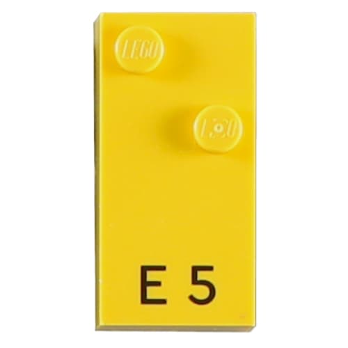 Braille Brick 2 x 4 with 2 Studs ⠑ and 'E 5' Print