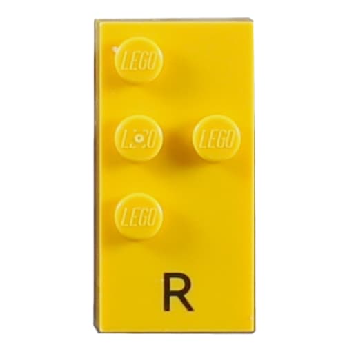 Braille Brick 2 x 4 with 4 Studs ⠗ and 'R' Print