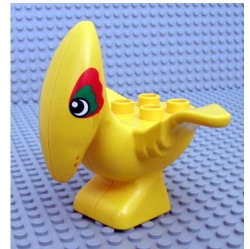 Duplo Dinosaur Pteranodon Adult with Green and Red Around Eyes Print