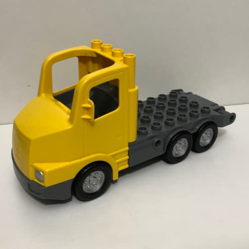 Duplo Truck Large Cab with Dark Bluish Gray 4 x 8 Flatbed Plate