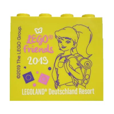 Brick 2 x 4 x 3 with 'LEGOLAND Deutschland Resort LEGO friends 2019' Print