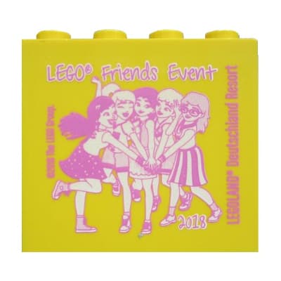 Brick 2 x 4 x 3 with 'LEGOLAND Deutschland Resort LEGO Friends Event 2018' Print