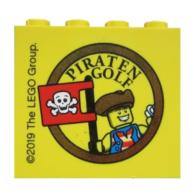 Brick 2 x 4 x 3 with 'PIRATEN GOLF' Print