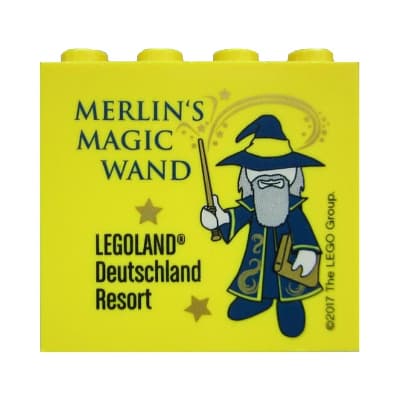Brick 2 x 4 x 3 with 'LEGOLAND Deutschland Resort MERLIN'S MAGIC WAND' Print