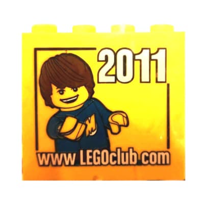 Brick 2 x 4 x 3 with 'www.LEGOclub.com 2011' Print
