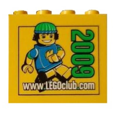 Brick 2 x 4 x 3 with 'www.LEGOclub.com 2009' Print