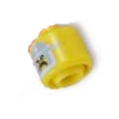 Pen Bead, Round Large, Curved Edges / Cylinder with Minifig Head with Silver Helmet Print