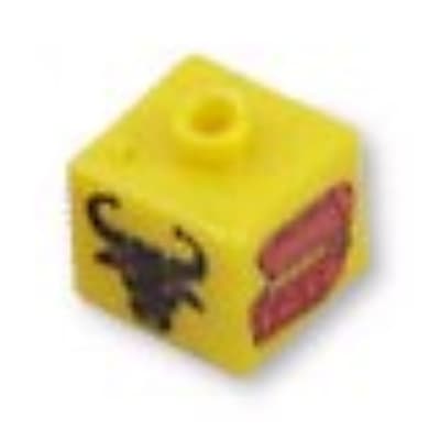 Pen Bead, Square with Treasure Chest, Bull Head Print