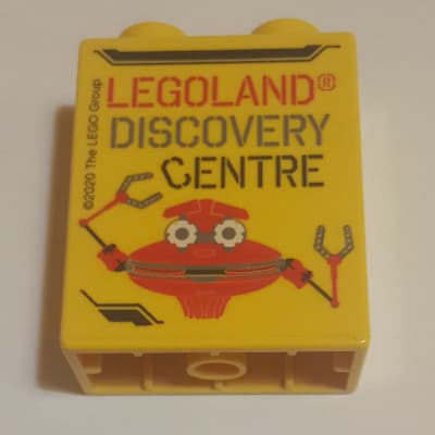 Duplo Brick 1 x 2 x 2 with Bottom Tube with 'LEGOLAND DISCOVERY CENTRE', '2020', and Robot Print