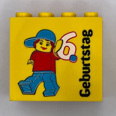 Brick 2 x 4 x 3 with 'LEGOLAND Deutschland Resort 6. Geburtstag' Print