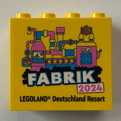 Brick 2 x 4 x 3 with 'LEGOLAND Deutschland Resort FABRIK 2024' print
