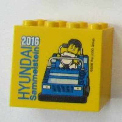 Brick 2 x 4 x 3 with 'HYUNDAI Sammelstein 2016' Print