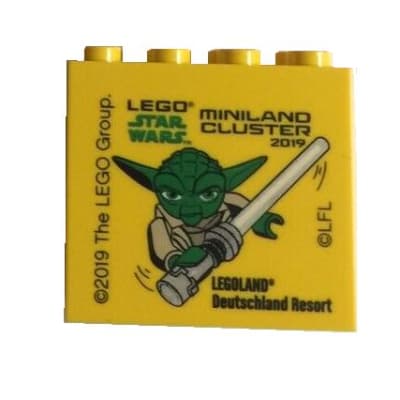 Brick 2 x 4 x 3 with 'LEGOLAND Deutschland Resort LEGO STAR WARS MINILAND CLUSTER 2019' Print