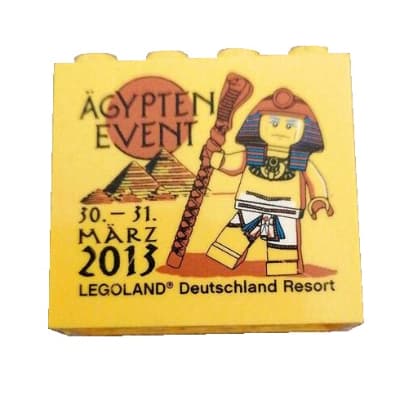Brick 2 x 4 x 3 with 'LEGOLAND Deutschland Resort ÄGYPTEN EVENT 30. - 31. MÄRZ 2013' Print