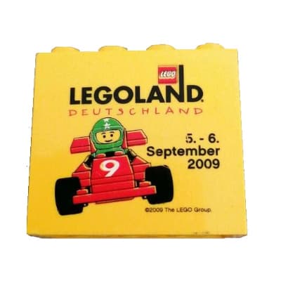 Brick 2 x 4 x 3 with 'LEGOLAND DEUTSCHLAND 5. - 6. September 2009' Print