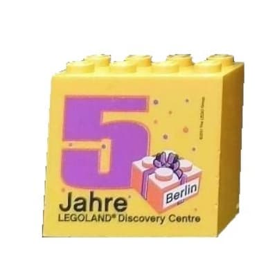 Brick 2 x 4 x 3 with 'LEGOLAND Discovery Centre Berlin 5 Jahre' Print