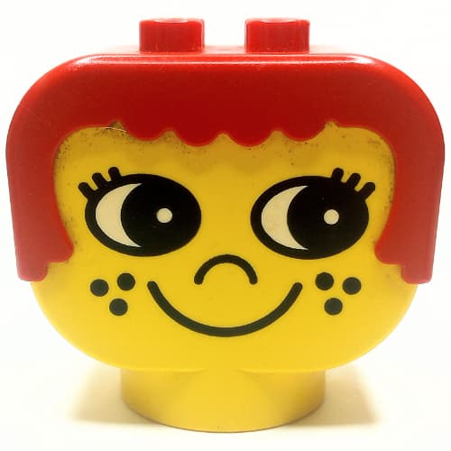 Duplo Head Brick with Red Hair and Freckles