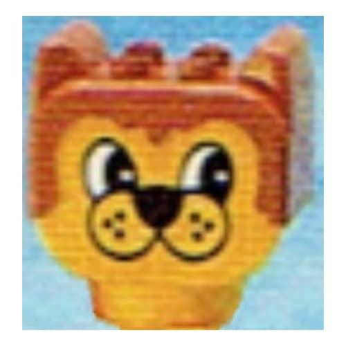 Duplo Animal Head with Nougat Hair, Bear / Dog with Face print