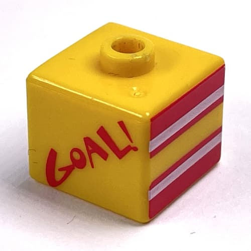 Pen Bead, Square with 'GOAL!', '5' and Star Print