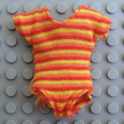 Scala, Swimsuit, One Piece with Red/Orange/Yellow Striped Knit Design