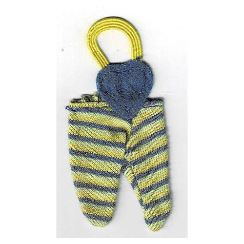 Scala, Baby Overalls, Blue Heart Top, Blue and Yellow Stripe Legs