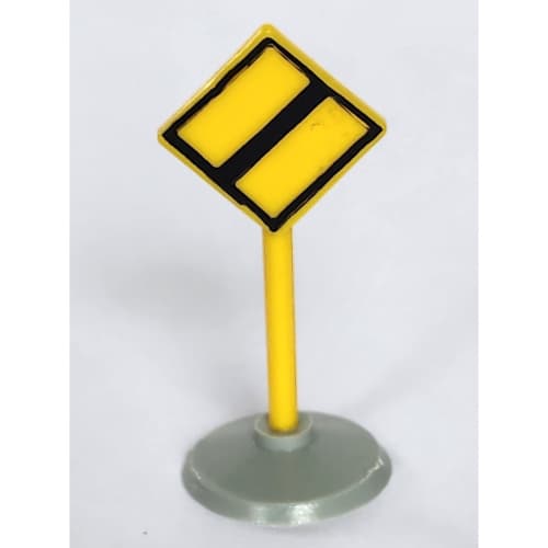 Road Sign Old Diamond with Black & White Border End of Major Road Print & Type 1 Base