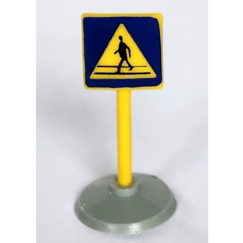 Road Sign Old Square with Man Crossing Print & Type 1 Base