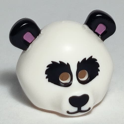 Costume / Mask, Bear with Panda Head with Medium Lavender Ears, Black Eyes and Nose Print