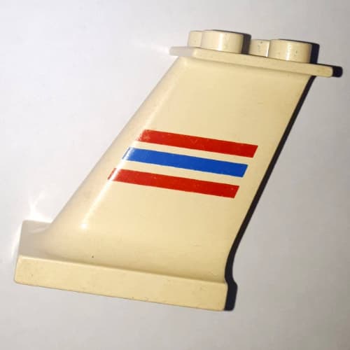 Duplo Airplane Tail with Red and Blue Stripes Print